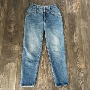 BENETTON Vintage 80s High Rise Tapered Leg Yoke Front Denim Jeans 26”